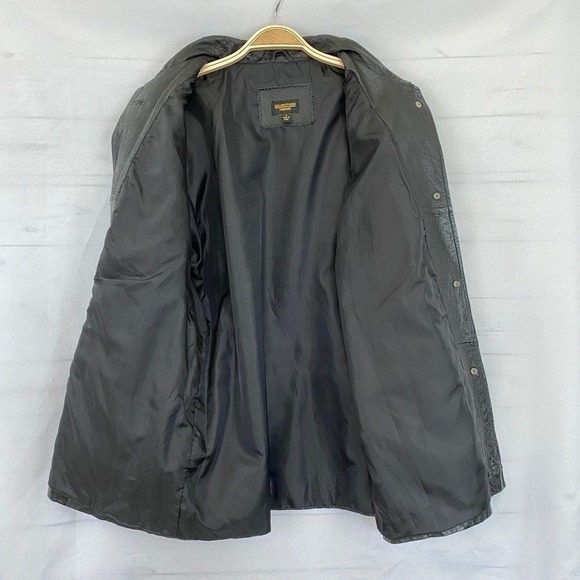 Vintage 90s Black Leather Blazer Oversized Jacket Womens L Corporate Goth Chic — image 4 of 8